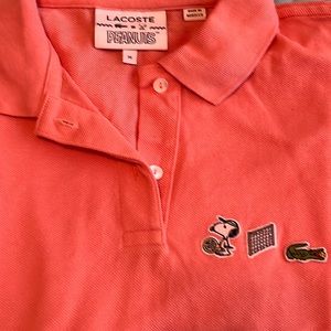 Lacoste peanuts tennis top peach condition unworn small slim m pit to pit 17”